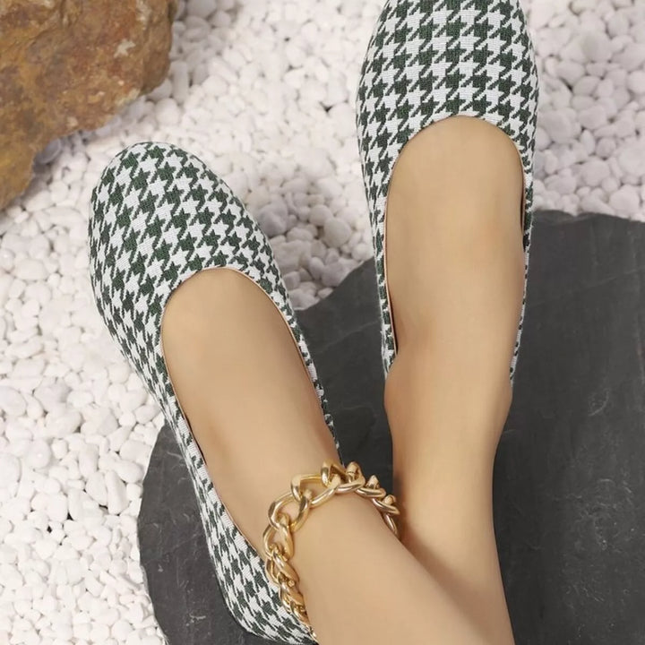 Houndstooth Pattern Slip-Ons