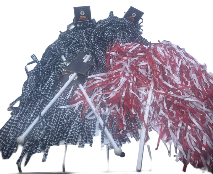 (6) Shakers- 2 Houndtooth, 2 Crimson & White, 2 Houndtooth Mini Houndstooth Mini Pom-Pom Gameday Shakers for Alabama Fans
