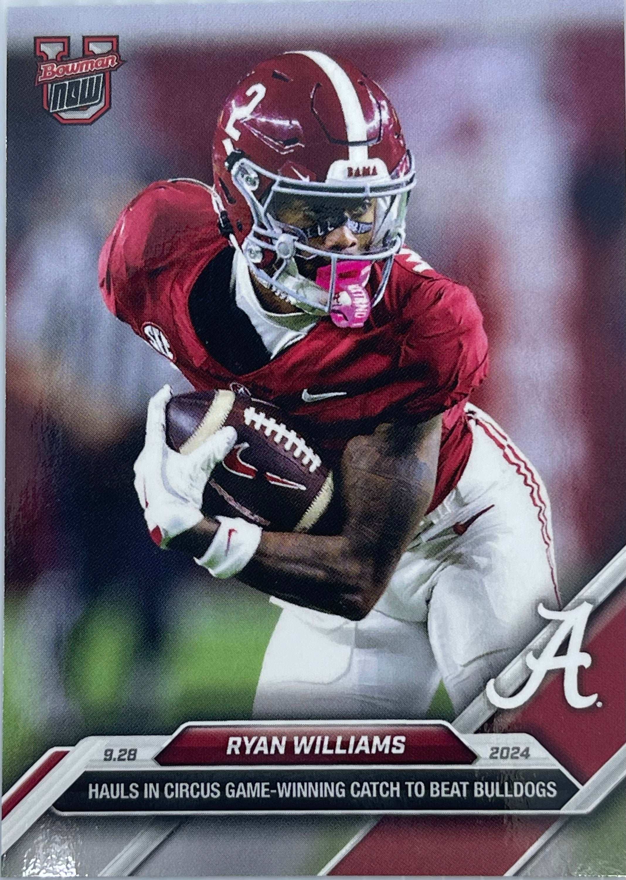 Ryan Williams - 2024 Bowman U NOW® Football Card 19 Alabama - Saturday Smack